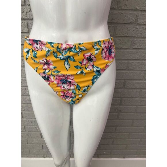 Daisy Fuentes Women Yellow Floral Two Piece Bikini Set Size 16 - Picture 4 of 10